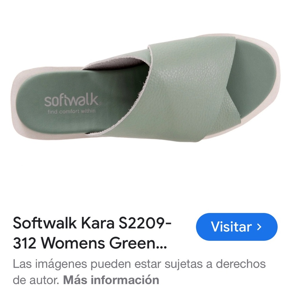 SoftWalk Green Mules Asymmetrical Slip-On